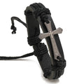 SSeeSY Wholesale Joyas Pulsera Fashion Jewelry Custom Handmade Multilayer Braided Leather Bracelet for Men with Cross