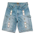 OEM Custom Metal Stud Gem Men Jeans Shorts Vintage Streetwear Rhinestone Denim Shorts Men