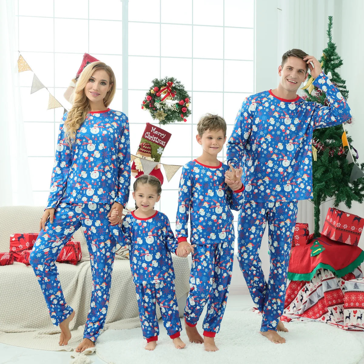 Women Pajamas New Family Home Clothes Long Sleeve Snowflake Pattern CHRISTMAS PAJAMAS