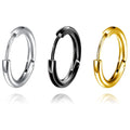 KISSWIFE Stainless Steel Round Earrings Huggies Small Women Men Black Silver Hoop Earrings Jewelry