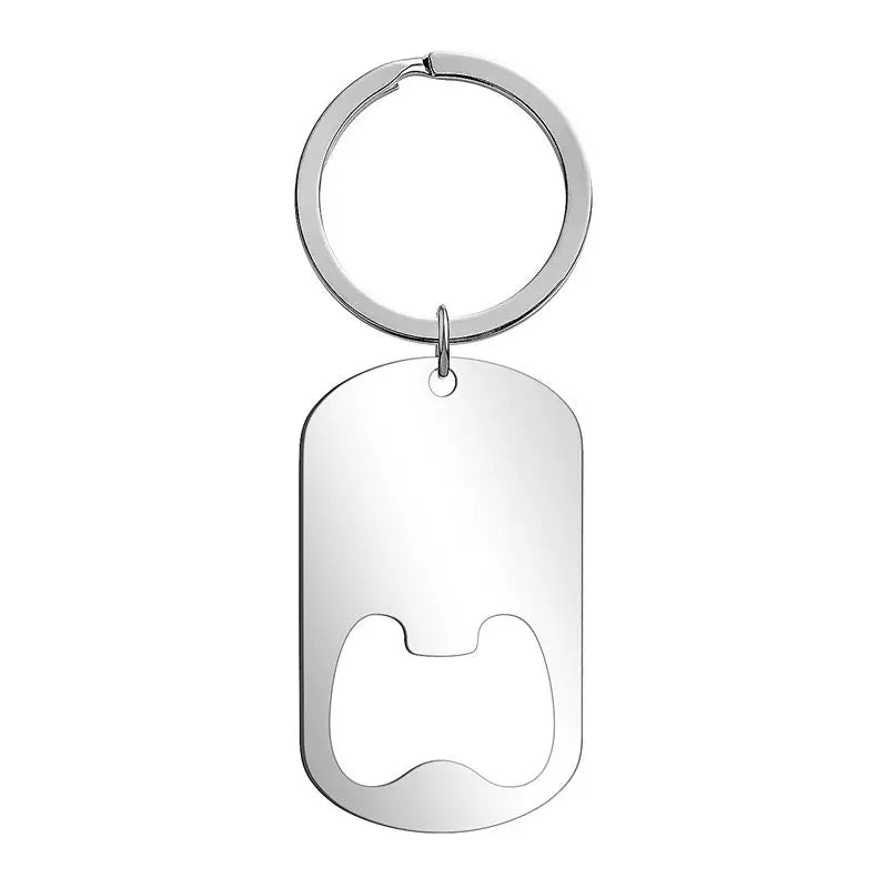 Custom Logo Stainless Steel Bottle Opener Keychain - Portable Dog Tag Beer Keyring Wholesale