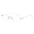 8252 Latest Eyewear Square Classical Business Rimless Frames Optical Glasses for Reading