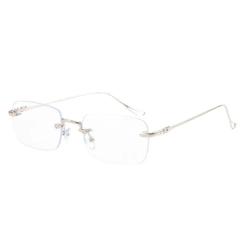 8252 Latest Eyewear Square Classical Business Rimless Frames Optical Glasses for Reading