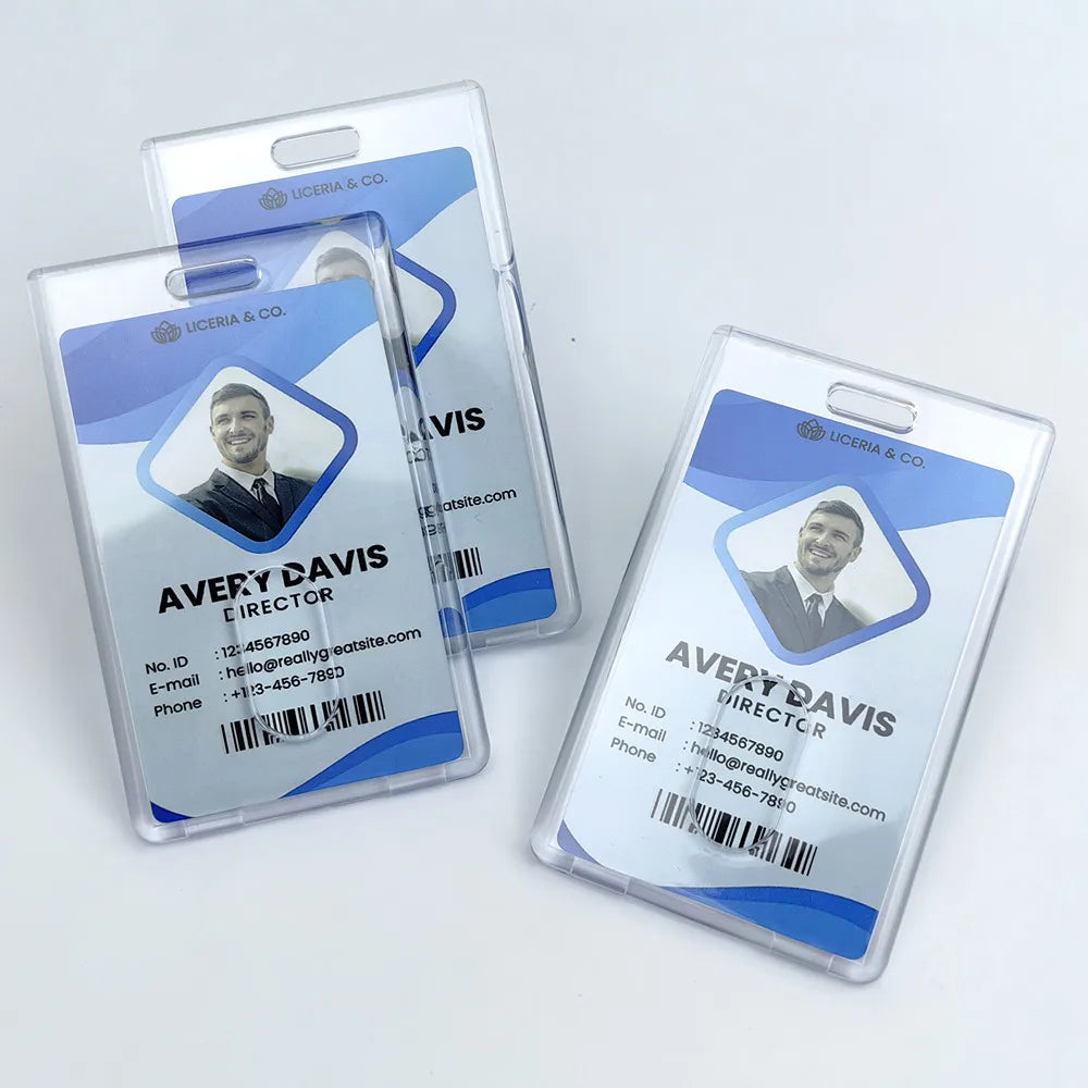 Staff Worker Job and School Student Company Exhibition Transparent Clear Plastic PS Id Badge Card Holder