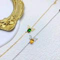 Wholesale 925 Sterling Silver 18K Gold & Rhodium Plated Natural Gemstone Chain Bracelet for Party & Gift