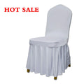 Spandex Lace Folding White Chair Cover Detachable and Washable for Wedding Chair