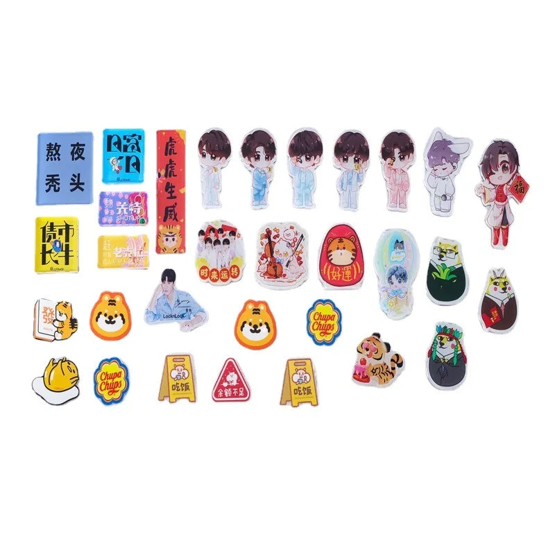 Large Waterproof 3D Anime Magnetic Acrylic Refrigerator Sticker Designs Motion Style Sheet