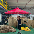 Windproof Modern Central Pole Umbrella Parasol 3m Round with Water-repellent Fabric Outdoor Furniture