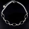Sterling Silver 6*8mm Semi Mount Bracelet Empty Frame Support Blank Setting S925 Base Holder Without Main Stone Inlay for DIY
