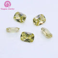 Factory Direct Sale Artificial Cz Gemstone Elongated Cushion Cut 4*6mm to 8*10mm Loose Zirconia Stones Olive Color Cubic Zircon