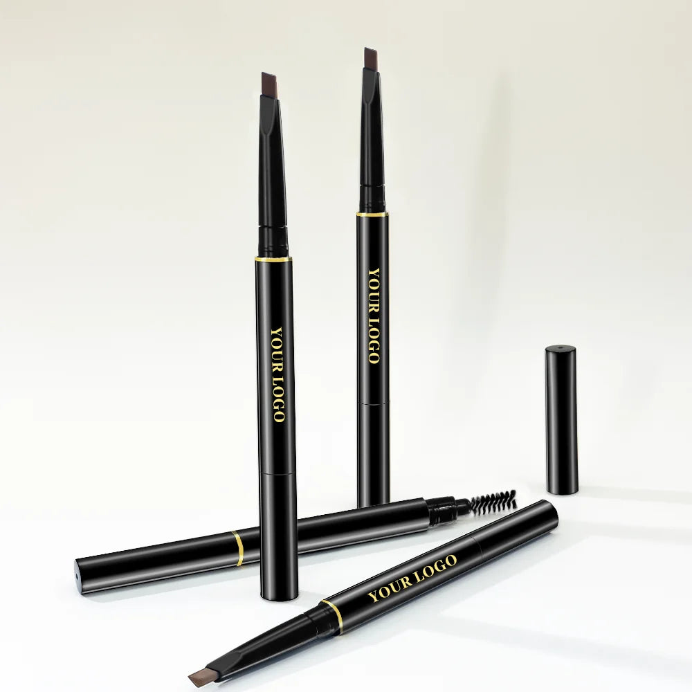 Wholesale Customized Private Label Waterproof Long Lasting Eye Brow Pen Eyebrow Pencil With Brush Retractable Eyebrow Pencil