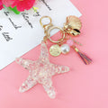 Creative Star Shaped Alloy Keychain Handmade Colorful Tassel Pendant Ladies Acrylic Keychain