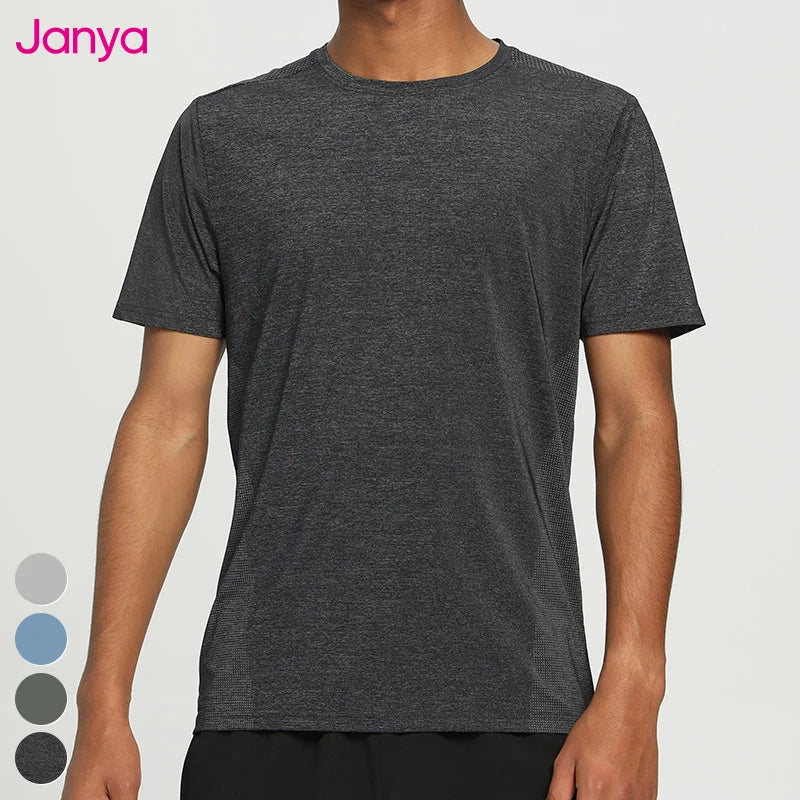 Janya Wholesale Mens Clothing Plus Size Quick Dry T-shirts Short Sleeve Fitness Sports Shirts Gym T Shirt for Men
