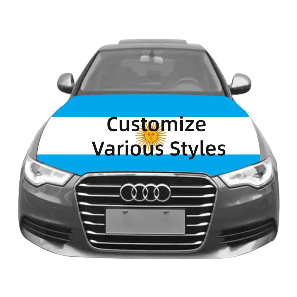 Design Print Brazil Fans National Puerto Rico Black White Fiberglass Waterproof Lightweight Car Engine Hood Cover Flag