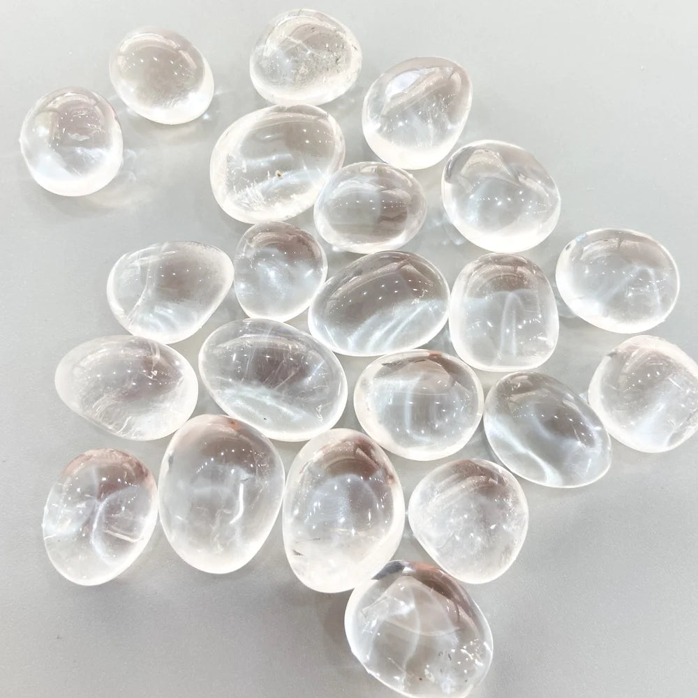 Wholesale Natural Polished Clear Quartz Crystal Block Gravel Gemstone Tumbled Stones