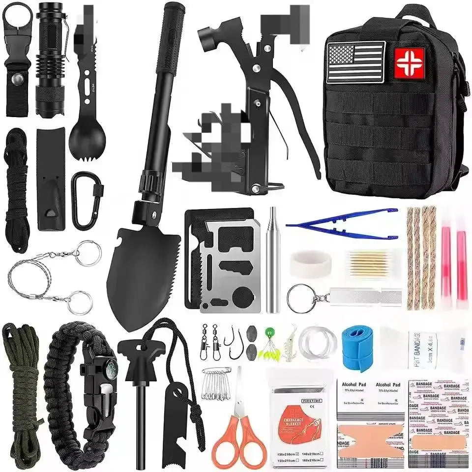 Outdoor Safety & Survival Kit with Multi-Tool Camping Accessories