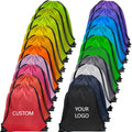 Custom Draw String Bag Logo Sports Gym Polyester Nylon Drawstring Backpack Bag