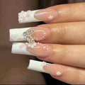 Wholesale Long Ballerina Pearl Butterfly False Nails Full Cover Artificial Fingernails Press on Nails for Women 24Pcs/Set