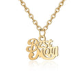 Non Tarnish 18K Gold Plated BEST MOM Necklace Mother's Day Jewelry Gift Fashion Custom Letter Alphabet Name Necklace for Women