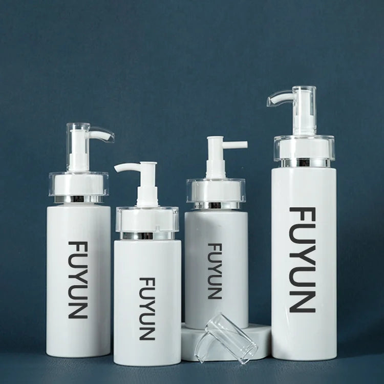 Wholesale White PET Cosmetic Lotion Spray Bottle Screen Printing Cylinder Shape Customized Logo 200ml Capacity Pump Sprayer Easy