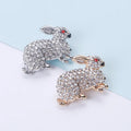 Cute Easter Jewelry Rhinestone Rabbit Brooch Pin Plated Children's Accessories for Wedding Clothes & Bag Decoration