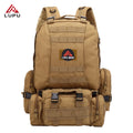 Custom 55L Large Camo Tactical Backpack Durable Polyester Lined Waterproof Zipper Closure for Hiking & Outdoor Travel