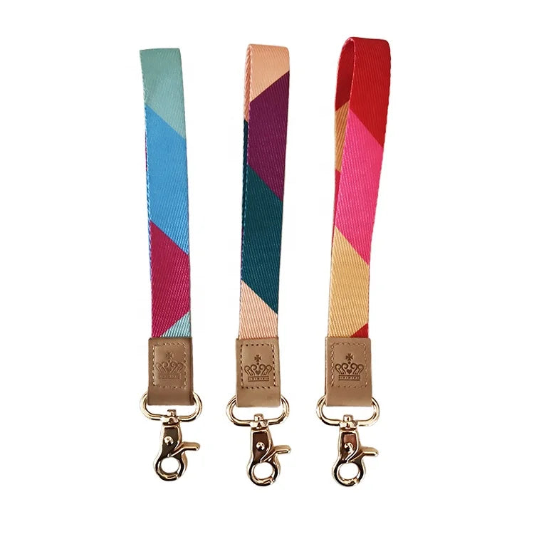 Custom Logo Wrist Keychain Lanyard Designer Hand Wrist Key Chain Strap for Women Bulk Sale