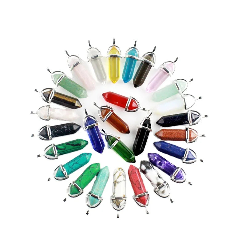 Wholesale Natural Rock Stone Rose Quartz Pointed Pendulum Gemstone Crystal Pendant