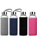 Spot Goods 16oz Leak-Proof BPA Free Promotional Custom Logo Glass Water Bottle With Sleeves and Stainless Steel Lid