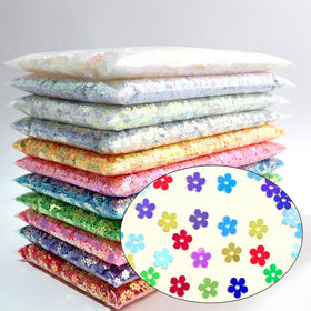 YMJ Bulk 7MM Plum Blossom 5MM Small Flower Glitter PBT/PVC for Craft Nail Art Chunky Christmas Festival 1 Bag