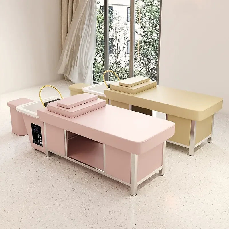 Water Circulation Hair Therapy Shampoo Bed Electric Massage Spa Bed for Shampooing