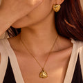 18k Gold Plated Stainless Steel Delta Fashion Jewelry Set Luxury Diamond Designer Triangle Stud Earrings Big Necklace for Women