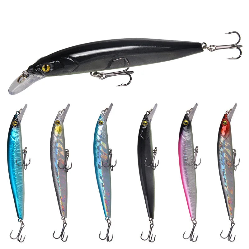 SNEDA Wholesale 7g 12g Minow Fishing Lure Top Water Plastic Fishing Bait With Hook
