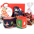 Christmas for Treat Gift Boxes Handle Recyclable Paper Board Custom Size Self Erecting for Candy Pastry Bakery Candle Use