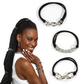 Hot Selling Fashion Metal Chain Hairband Bracelet Rubber Band Elastic Hair Tie Chain for Women