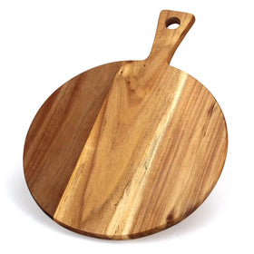 Acacia Wood Round Kitchen Wood Cutting Board Wooden Cutting Board with Handle for Bread Fruit Vegetable