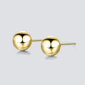 10mm Ball Stud Earring for Women Minimalist Stainless Steel Earrings Set Trendy 14k Gold Plated Jewelry Wholesale Simple Earring