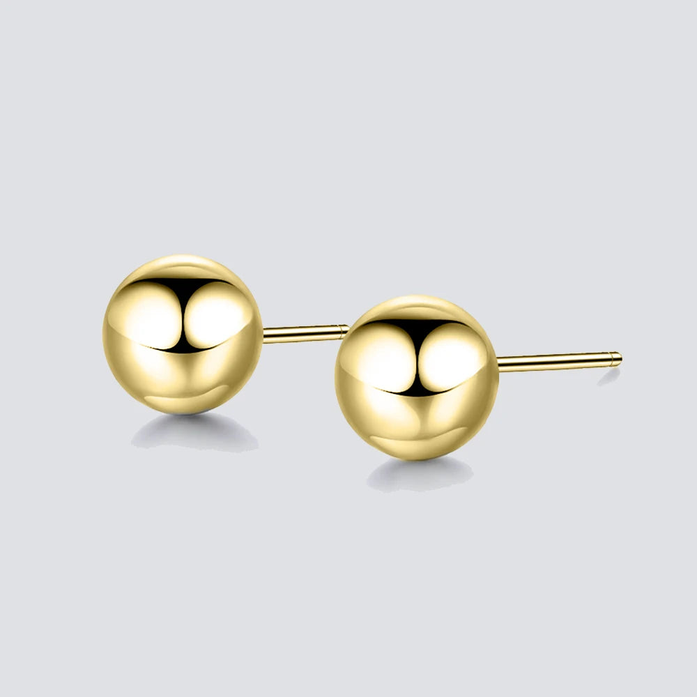 10mm Ball Stud Earring for Women Minimalist Stainless Steel Earrings Set Trendy 14k Gold Plated Jewelry Wholesale Simple Earring