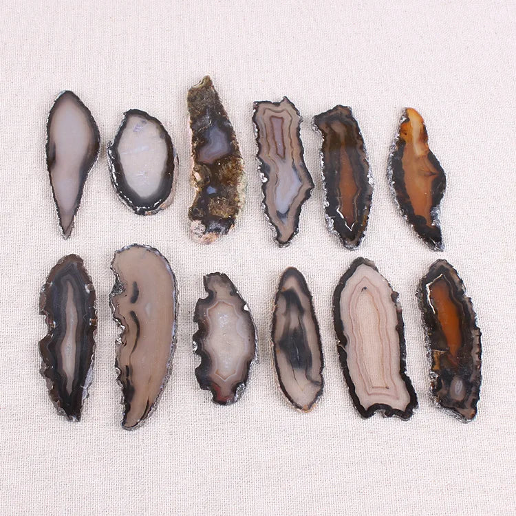 Diy Wholesale Natural Colorful Pendants Natural Agate Slices Healing Crystals