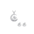 925 Sterling Silver Animal Mother and Daughter Cat Necklace Earrings for Women