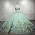 Jancember 6536 Sparkling Gradient Green Blue Ball Gown Evening Party Plus Size Dresses