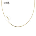 Trendy Solid 14K Gold 14K Yellow Gold Box Chain 0.8mm Necklace Fine Jewelry 14k Real Gold Chain Necklace