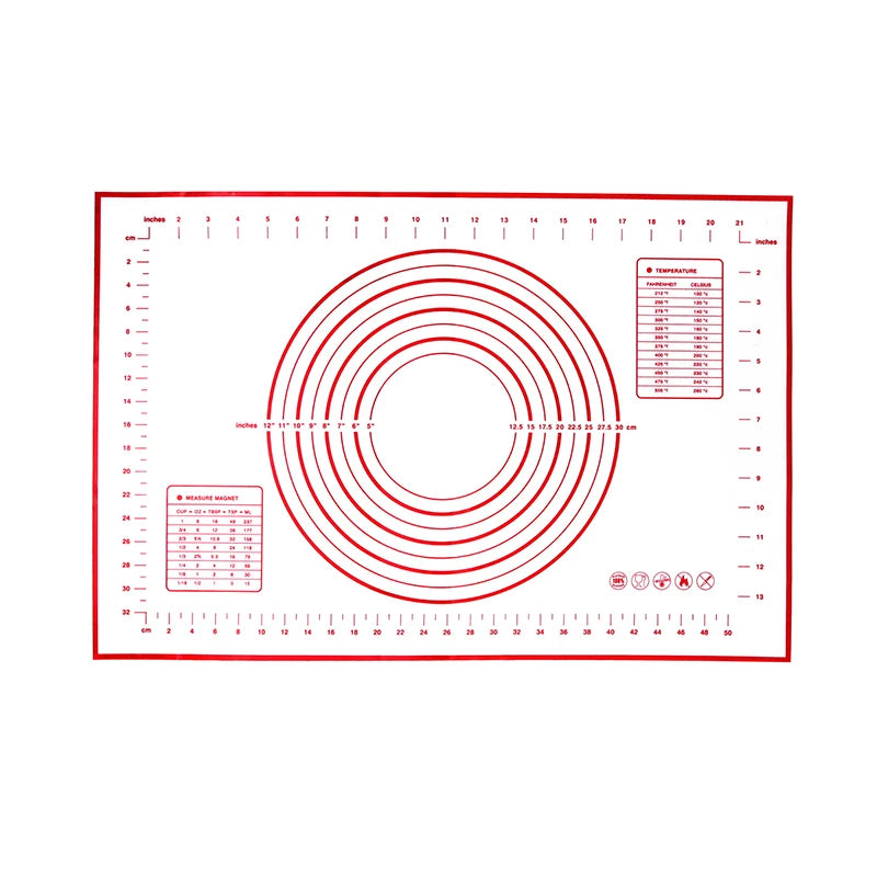 40x60 cm Large Silicone Baking Mat Non Stick Dough Mat with Measurement for Pastry Rolling