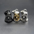 Good Luck Gift Wolf Head Guardian Motorcycle Biker Ride Gremlin Bell Pendant Keychain