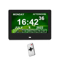 Modern 7 Inch Digital Calendar Clock for Vision Impaired Elderly Memory Loss Large Non-Abbreviated Day Month Display Dementia