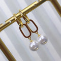 E2172 8-9mm DIY Natural Freshwater Pearl Charm Earrings Mounting Accessory 925 Sterling Silver Gold Plated  Jewelry for Women