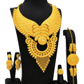 Dubai Indian Necklace Earrings Bigger Pendant Jewelry Set Gold Color for Women Nigeria African Bridal Wedding Party Jewellery