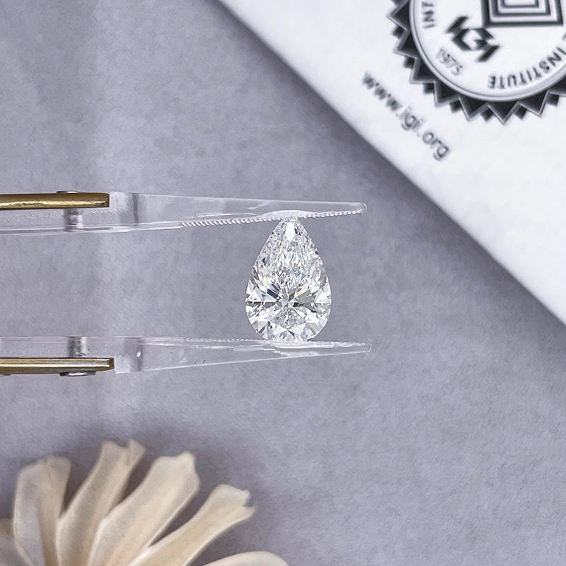 Starsgem Pear Cut IGI Certificated Diamond 1.0ct 2.0ct 3.0ct Loose HPHT CVD Diamond Lab Grown Diamond