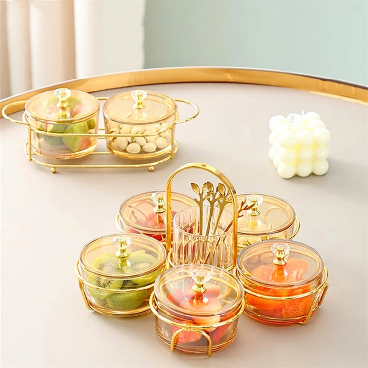 Hot Selling Factory Customized Colorful Home Storage Glassware With Lid Handmade Light Luxury Kitchen Food Glass Jar