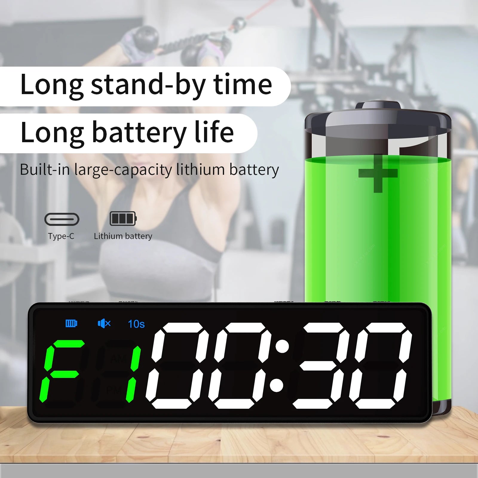 Built-in Battery Powered Smart Magnetic Attraction Digital Boxing Sports GYM Fitness Interval LED Countdown Digital Timer